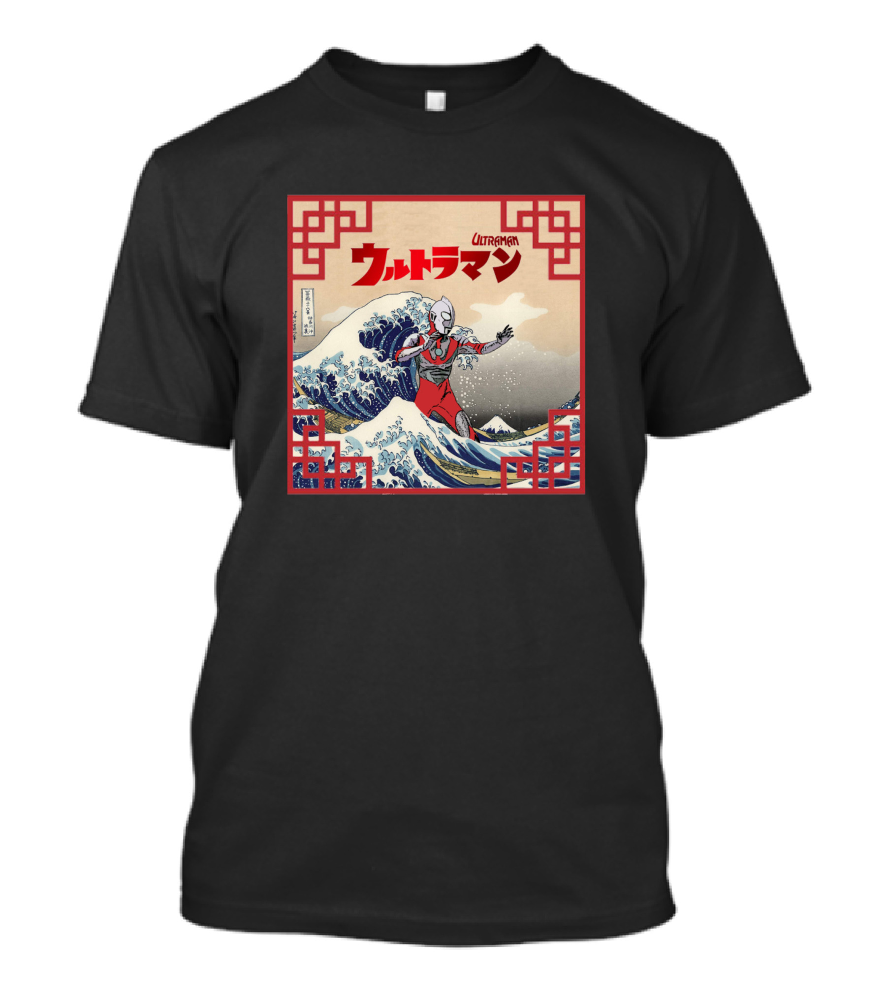 Ultraman Kanagawa Great Wave Framed Scene T-Shirt