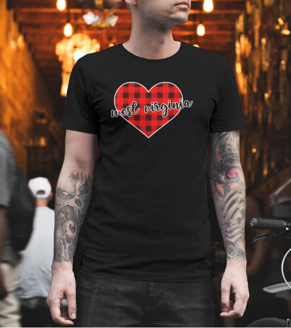West Virginia Buffalo Plaid Heart Cozy Charm T-Shirt West Virginia Buffalo Plaid Heart Cozy Charm T-Shirt