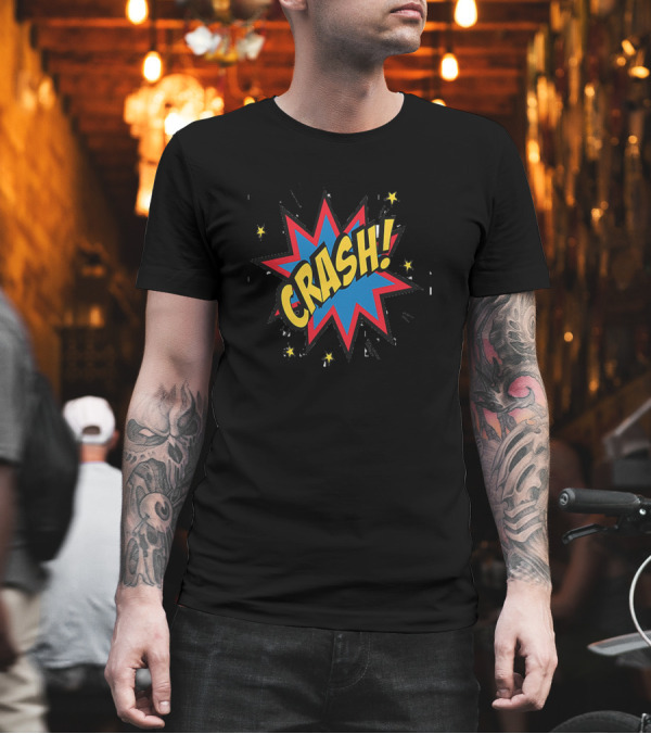 CRASH Huh Surprise Comic Pop Art Starburst Explosion T-Shirt CRASH Huh Surprise Comic Pop Art Starburst Explosion T-Shirt