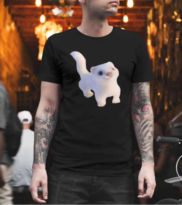 Cute White Ferret Plush Toy T-Shirt Cute White Ferret Plush Toy T-Shirt