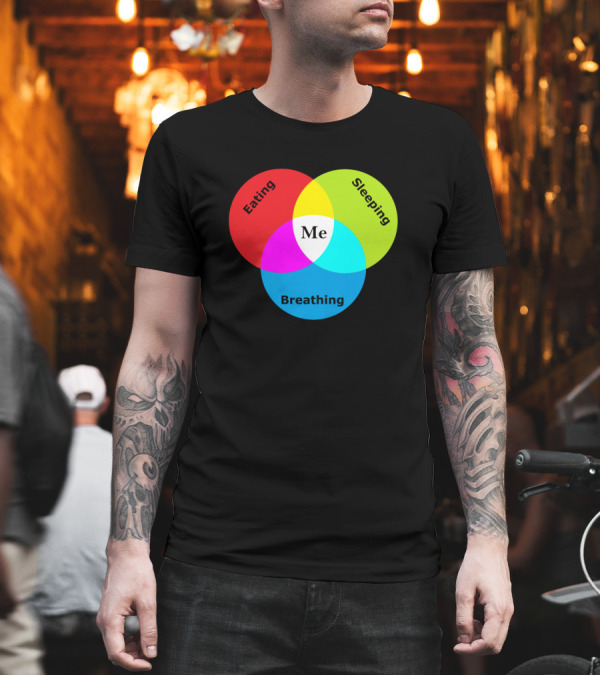 Eating Sleeping Breathing Me Venn Diagram T-Shirt Eating Sleeping Breathing Me Venn Diagram T-Shirt