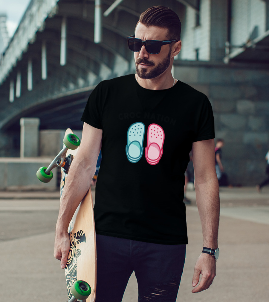 Croc Nation Fun Colorful Footwear T-Shirt