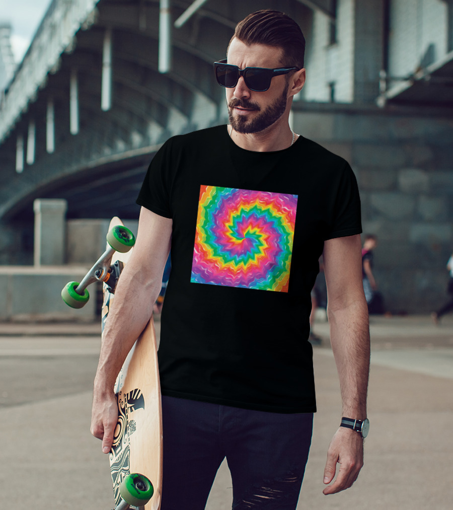 Tie Dye Colorful Modern Spiral T-Shirt