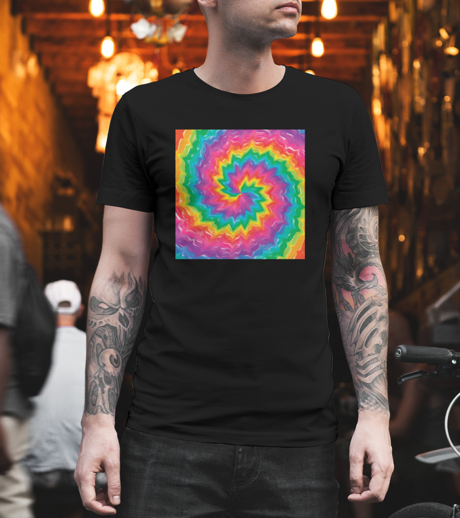 Tie Dye Colorful Modern Spiral T-Shirt