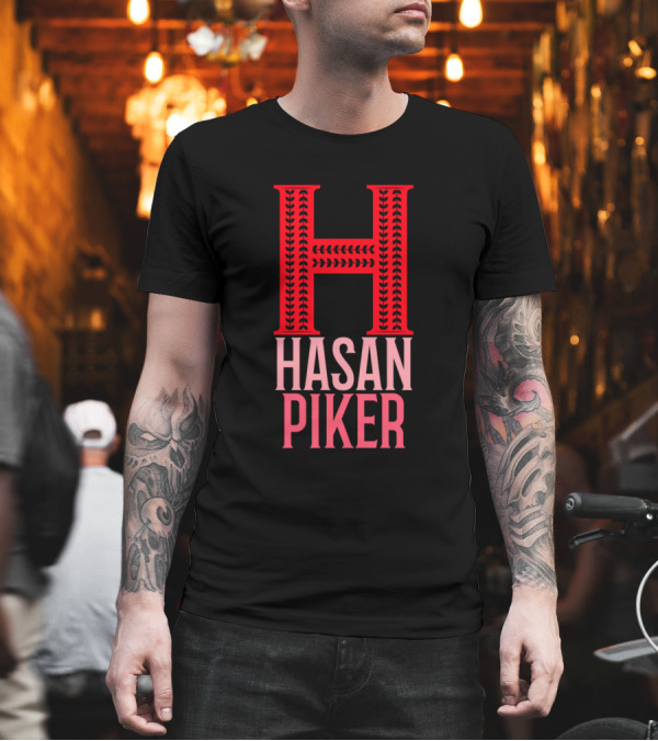 H Hasan Piker Red Baseball Stitching T-Shirt H Hasan Piker Red Baseball Stitching T-Shirt