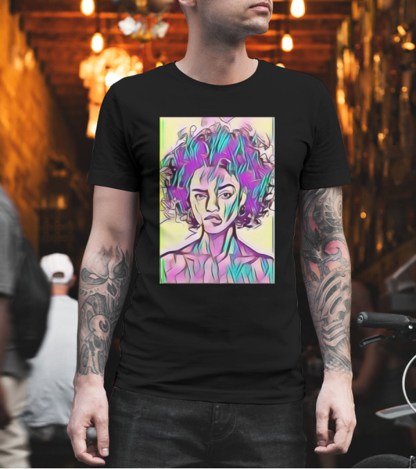 Black Queen Abstract Art Multicolored T-Shirt Black Queen Abstract Art Multicolored T-Shirt