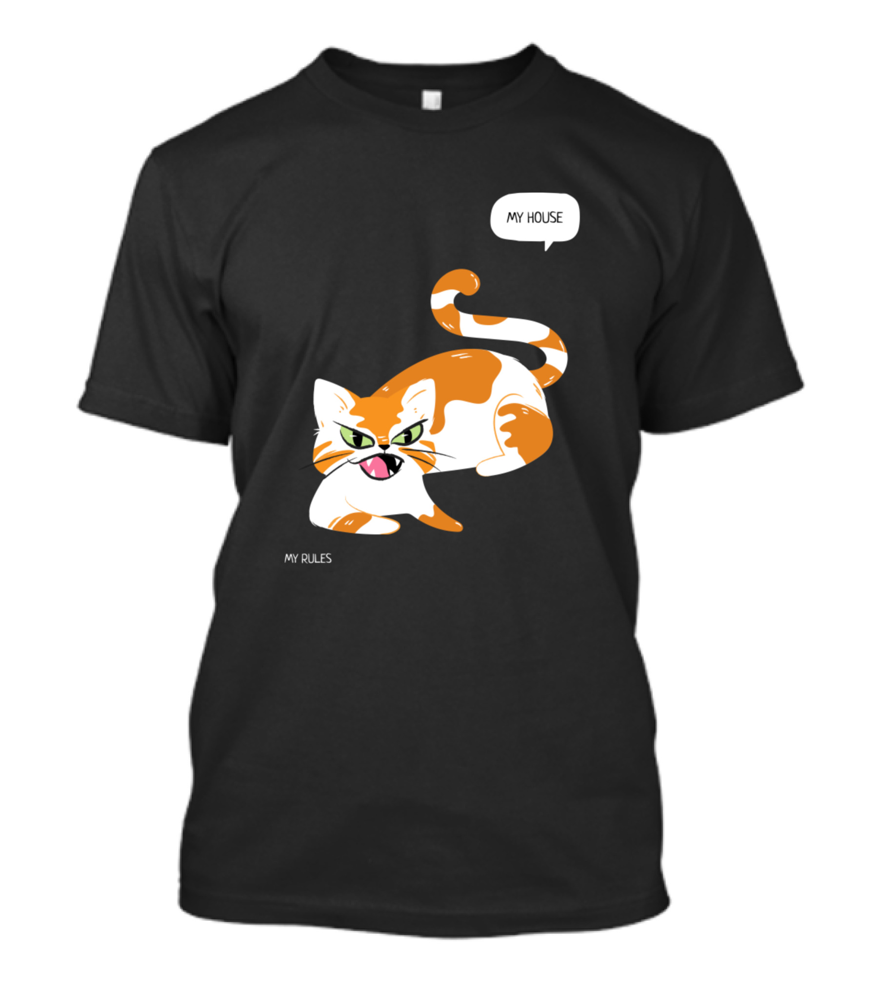 My House My Rules Cat Angry Expression T-Shirt