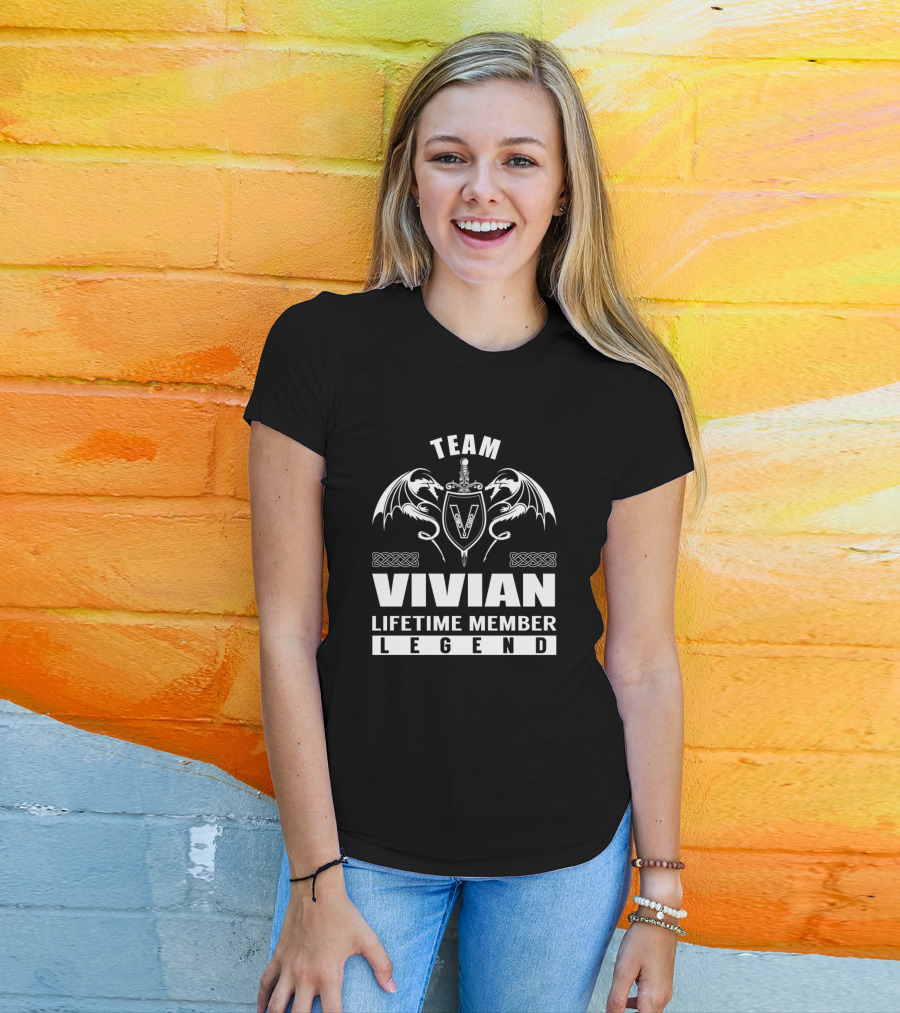 Team Vivian Lifetime Member Legend Dragon Shield Emblem T-Shirt