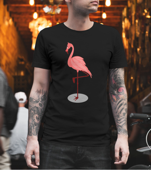 Cute Pink Flamingo Standing on One Leg T-Shirt Cute Pink Flamingo Standing on One Leg T-Shirt