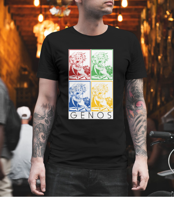 Genos Cyborg Pop Art Panels T-Shirt Genos Cyborg Pop Art Panels T-Shirt