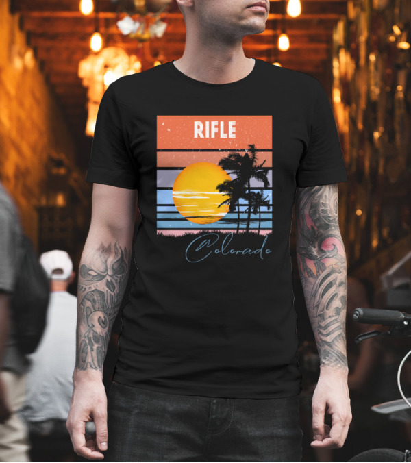 Rifle Colorado Retro Vintage Sunset Palms T-Shirt Rifle Colorado Retro Vintage Sunset Palms T-Shirt
