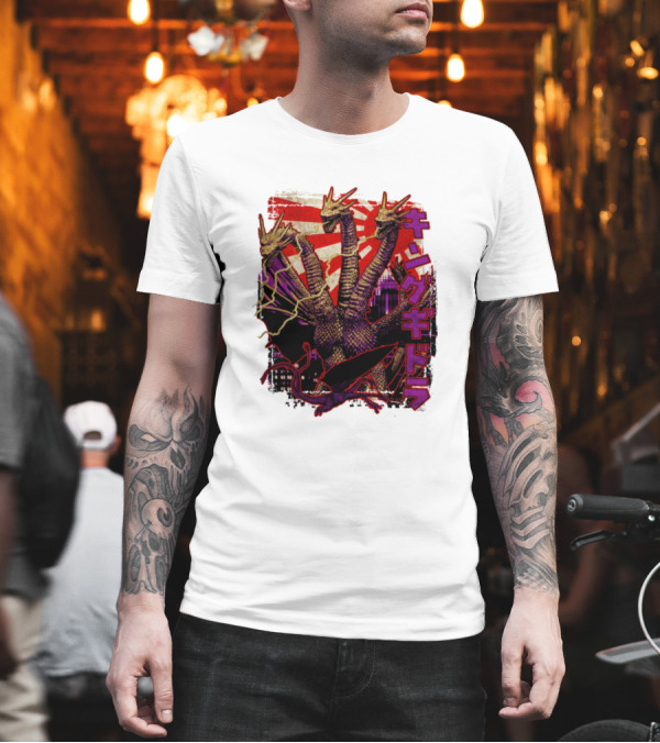 King Ghidorah Three Headed Monster Kaiju Art Japanese Retro T-Shirt King Ghidorah Three Headed Monster Kaiju Art Japanese Retro T-Shirt