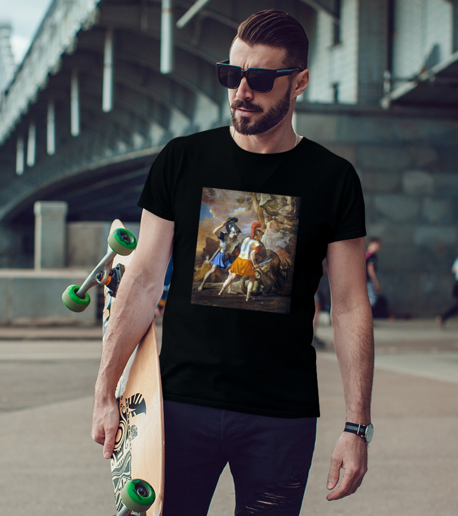 Nicolas Poussin The Companions Of Rinaldo Painting Mythology Art Battle Scene T-Shirt