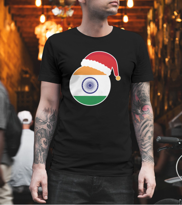 Christmas India Flag Santa Claus T-Shirt Christmas India Flag Santa Claus T-Shirt