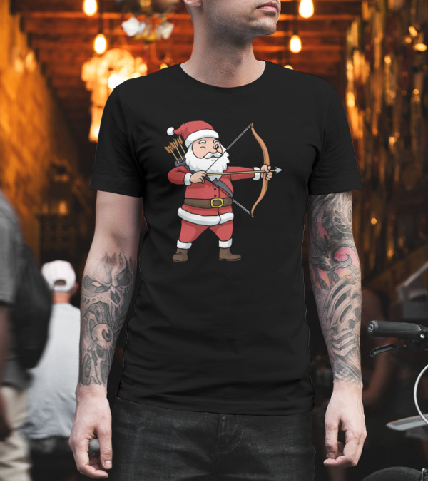 Santa Claus Christmas Archery Bow Hunting Arrow T-Shirt Santa Claus Christmas Archery Bow Hunting Arrow T-Shirt
