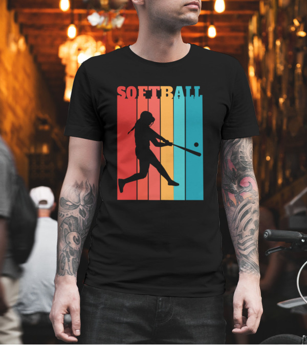 SOFTBALL Player Retro T-Shirt SOFTBALL Player Retro T-Shirt