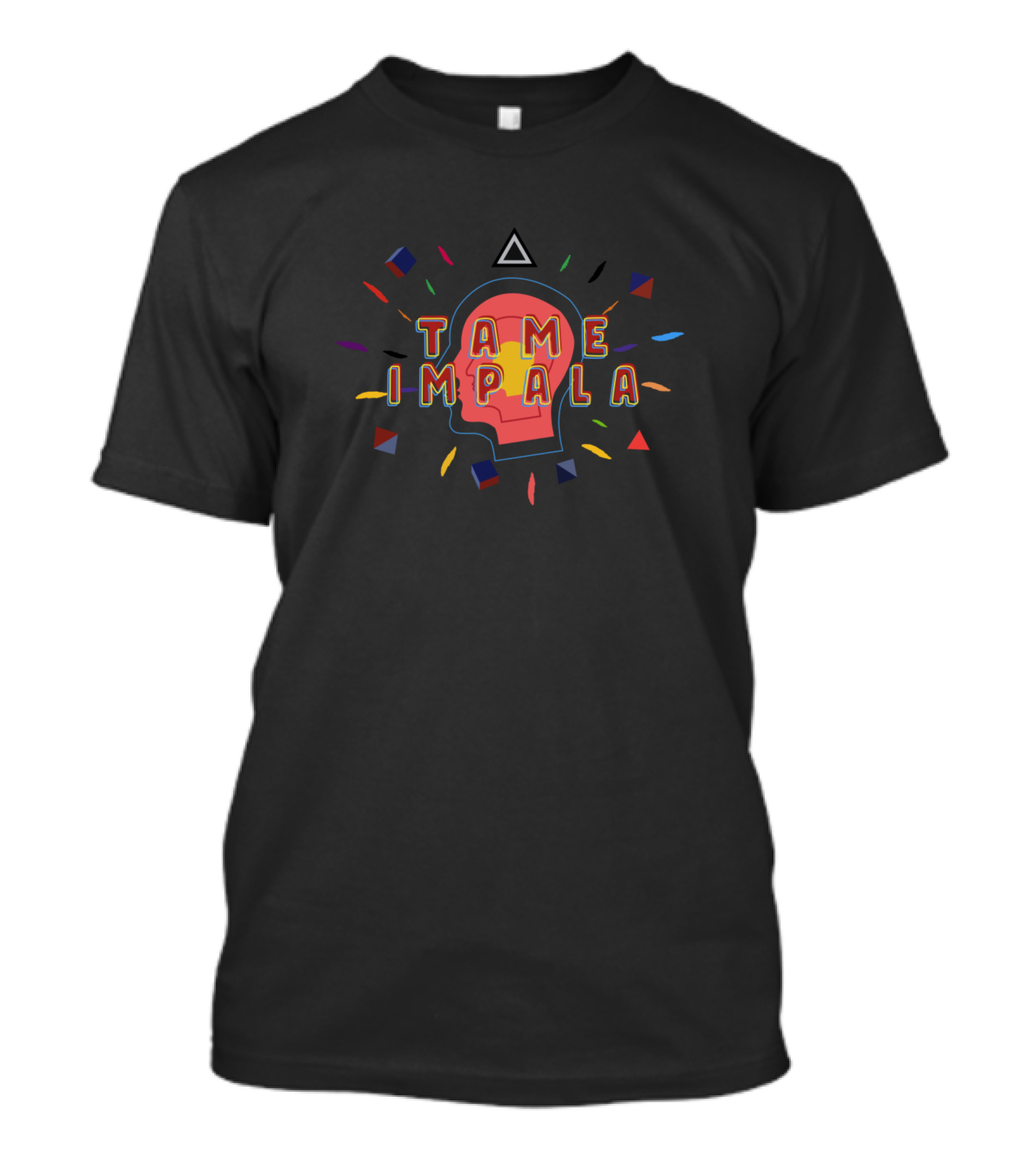 Tame Impala Synth Pop Classic Band Psychedelic Head Design With Geometric Shapes T-Shirt
