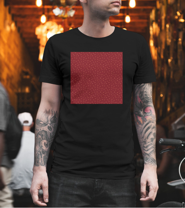 Minimal Triangle Pattern Burgundy and Orange T-Shirt Minimal Triangle Pattern Burgundy and Orange T-Shirt
