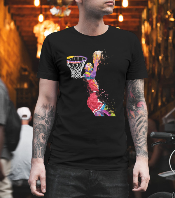 Michael Jordan Colorful Dunk Art Basketball Legend T-Shirt Michael Jordan Colorful Dunk Art Basketball Legend T-Shirt