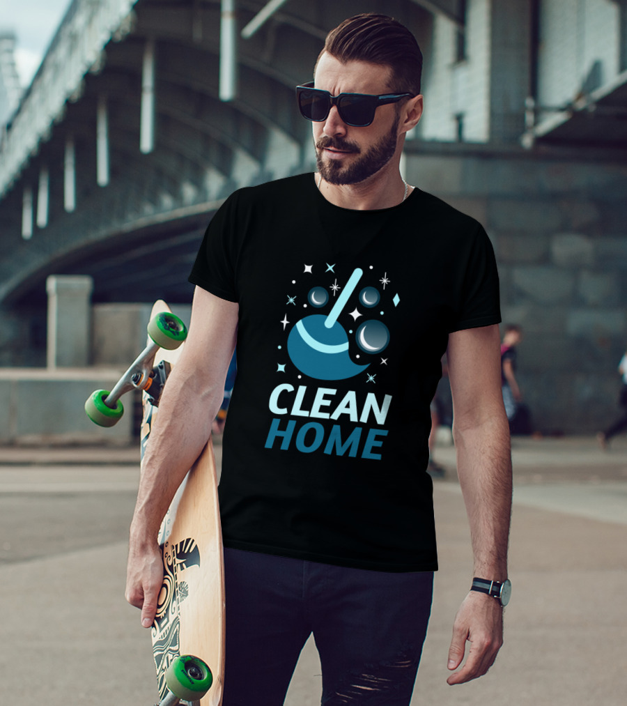 CLEAN HOME Mop With Bubbles And Sparkles T-Shirt