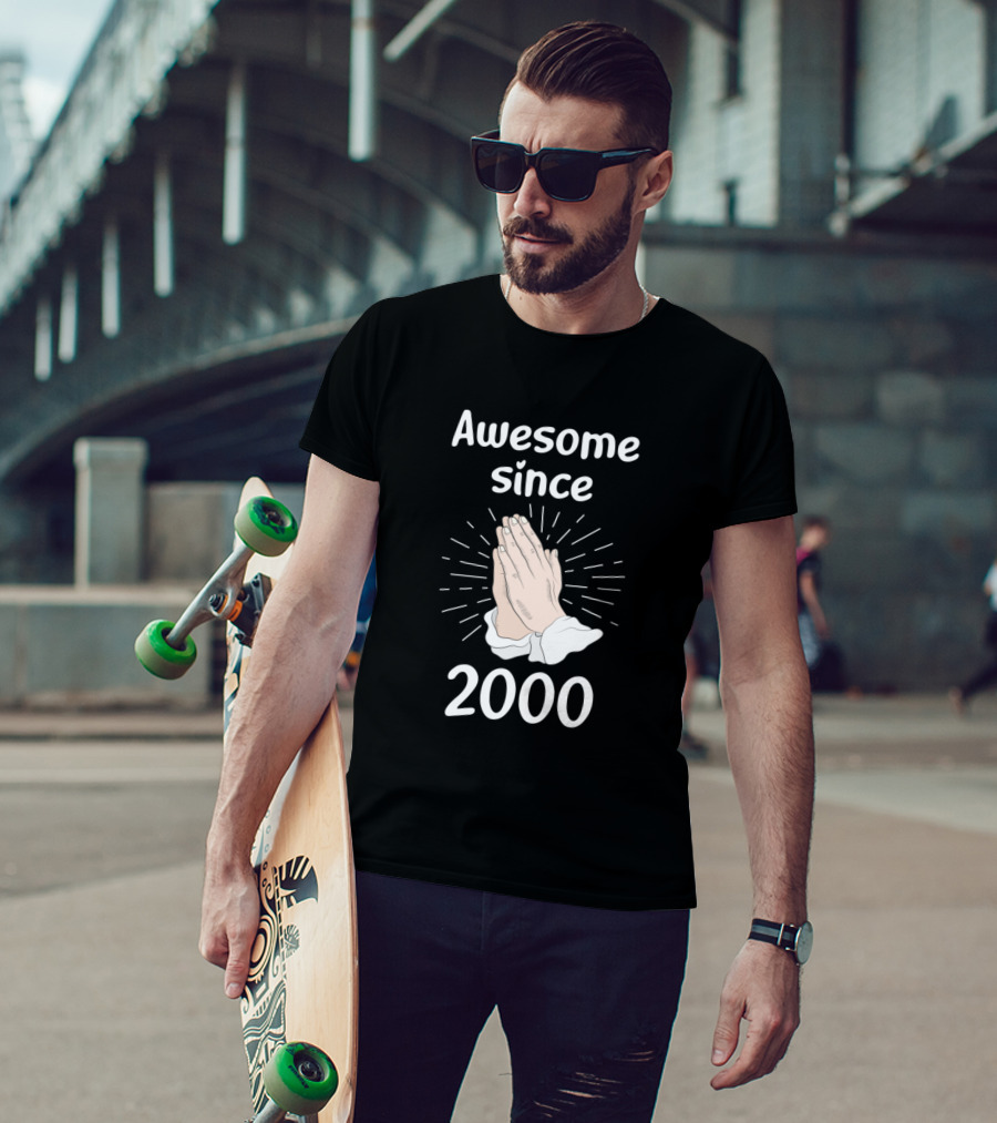 Awesome Since 2000 Praying Hands T-Shirt