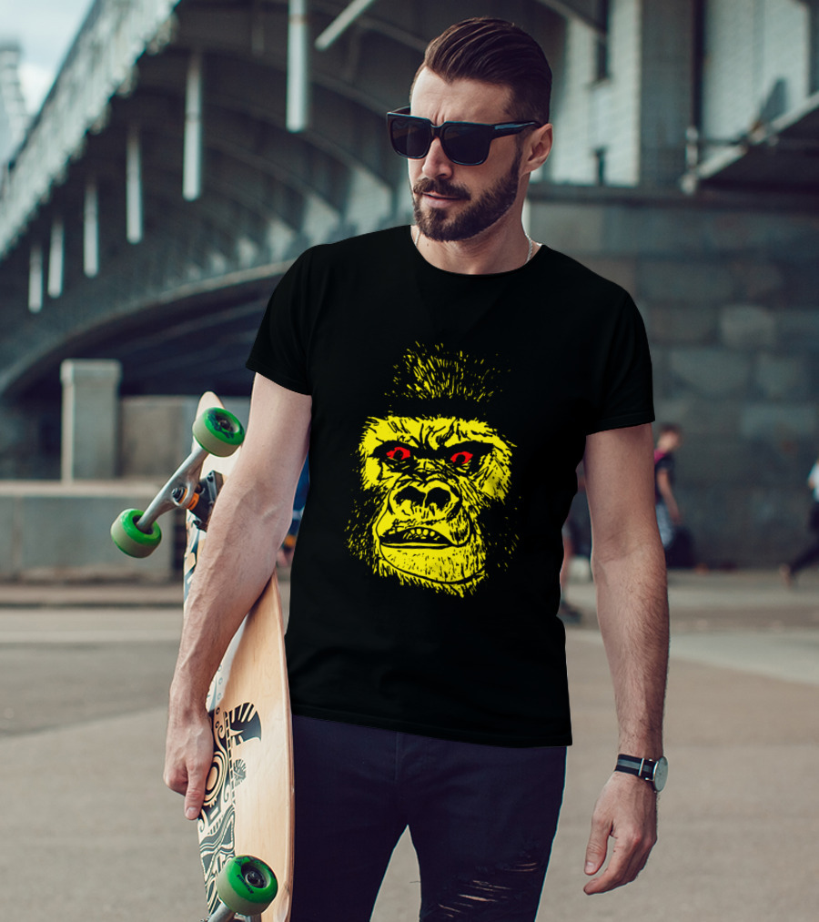 Scary Yellow Gorilla Intense Red Eyes T-Shirt