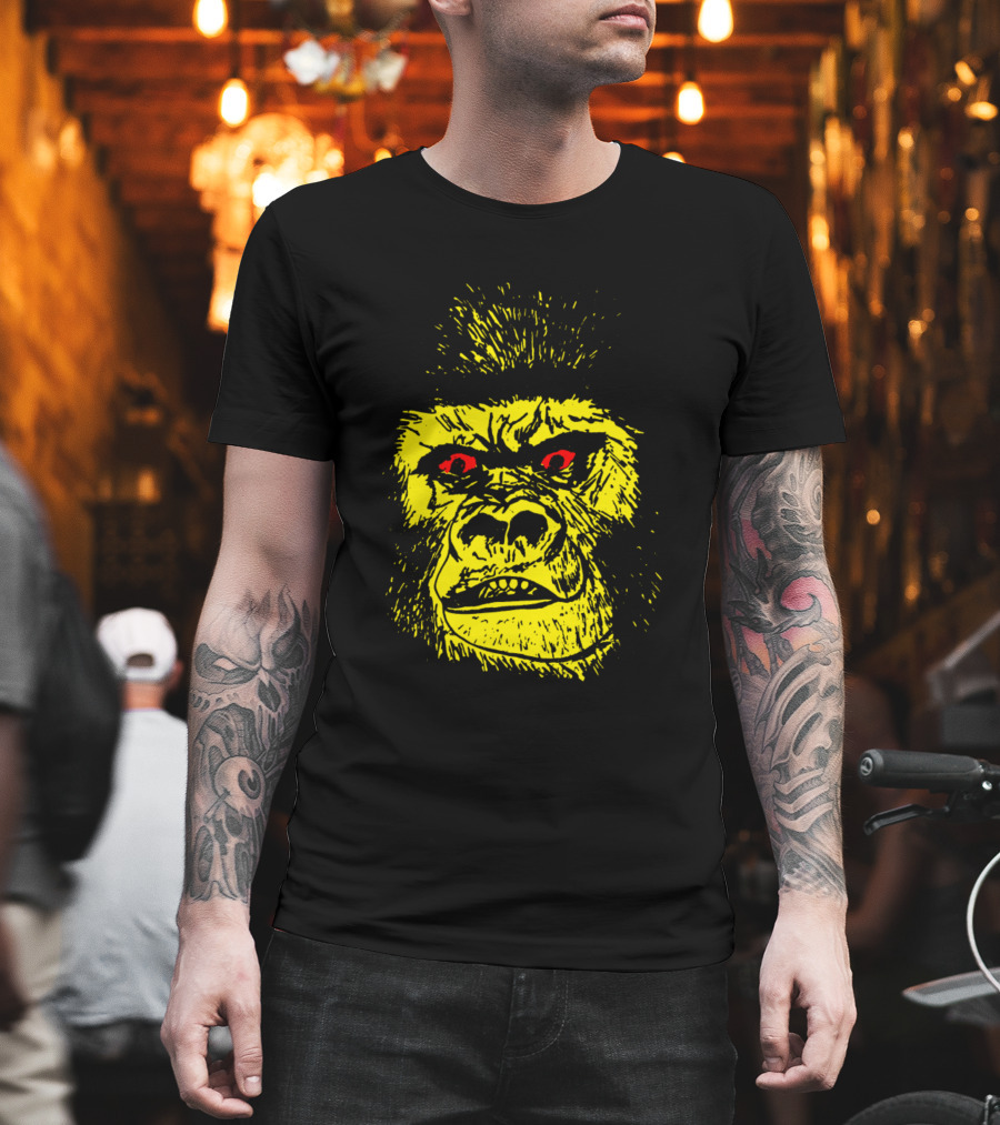 Scary Yellow Gorilla Intense Red Eyes T-Shirt