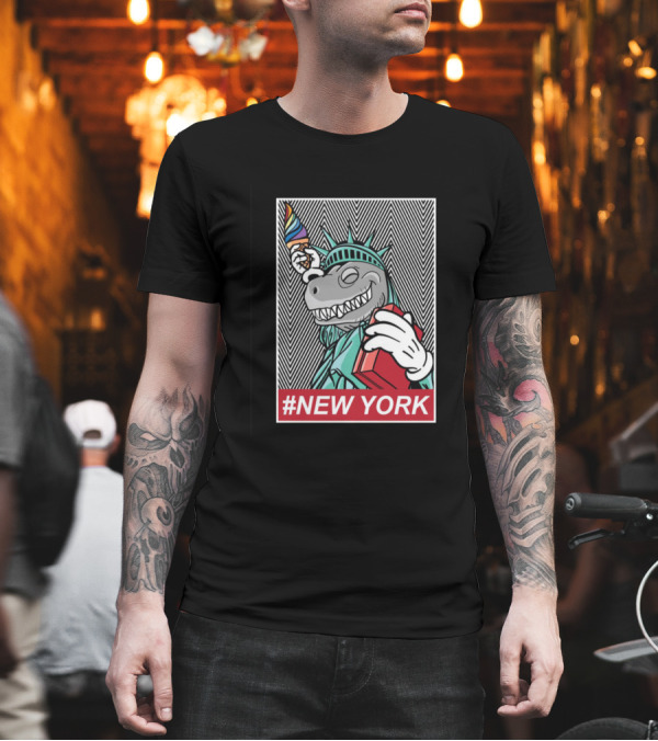 New York Rex Statue Liberty Ice Cream Vintage T-Shirt New York Rex Statue Liberty Ice Cream Vintage T-Shirt