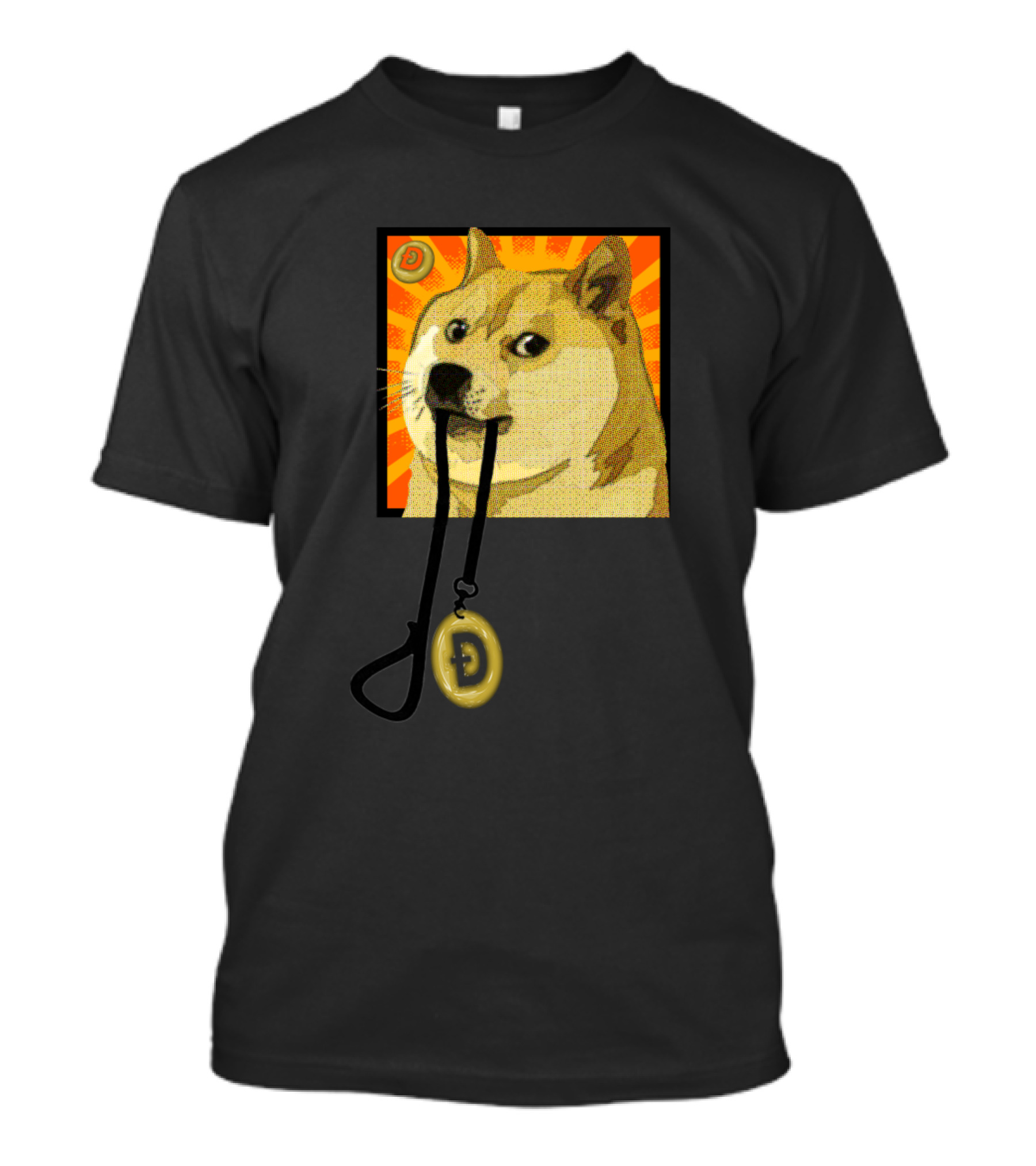Dogecoin Ready To Run With Leash And Coin T-Shirt