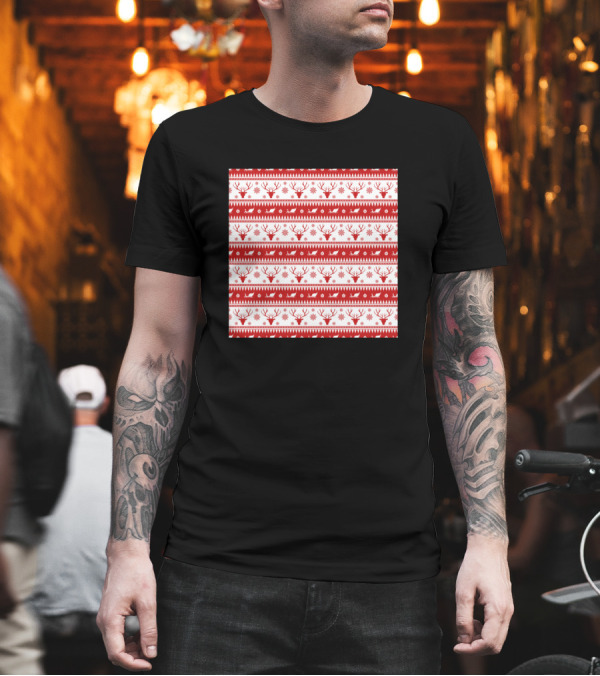 Red Christmas Reindeer Snowflake Festive Xmas T-Shirt Red Christmas Reindeer Snowflake Festive Xmas T-Shirt