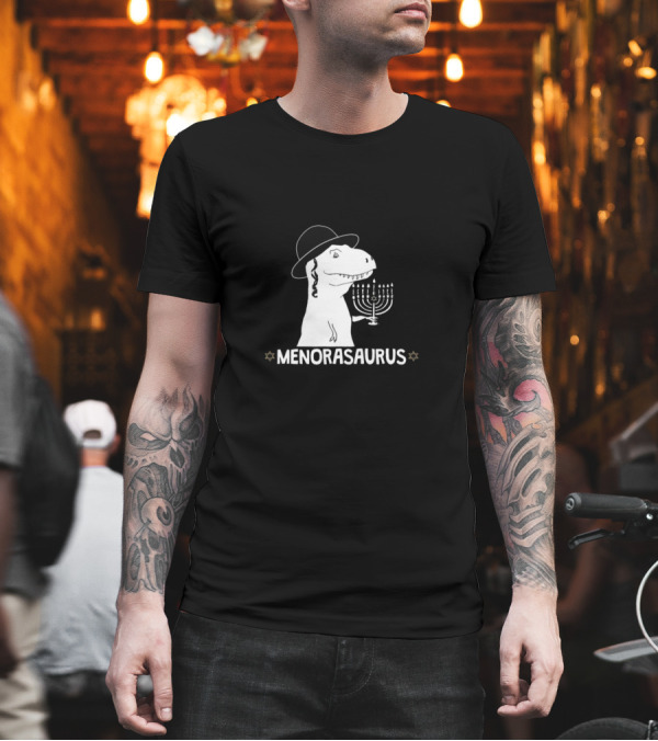 Menorasaurus Dinosaur Hanukkah Menorah Star Hat T-Shirt Menorasaurus Dinosaur Hanukkah Menorah Star Hat T-Shirt