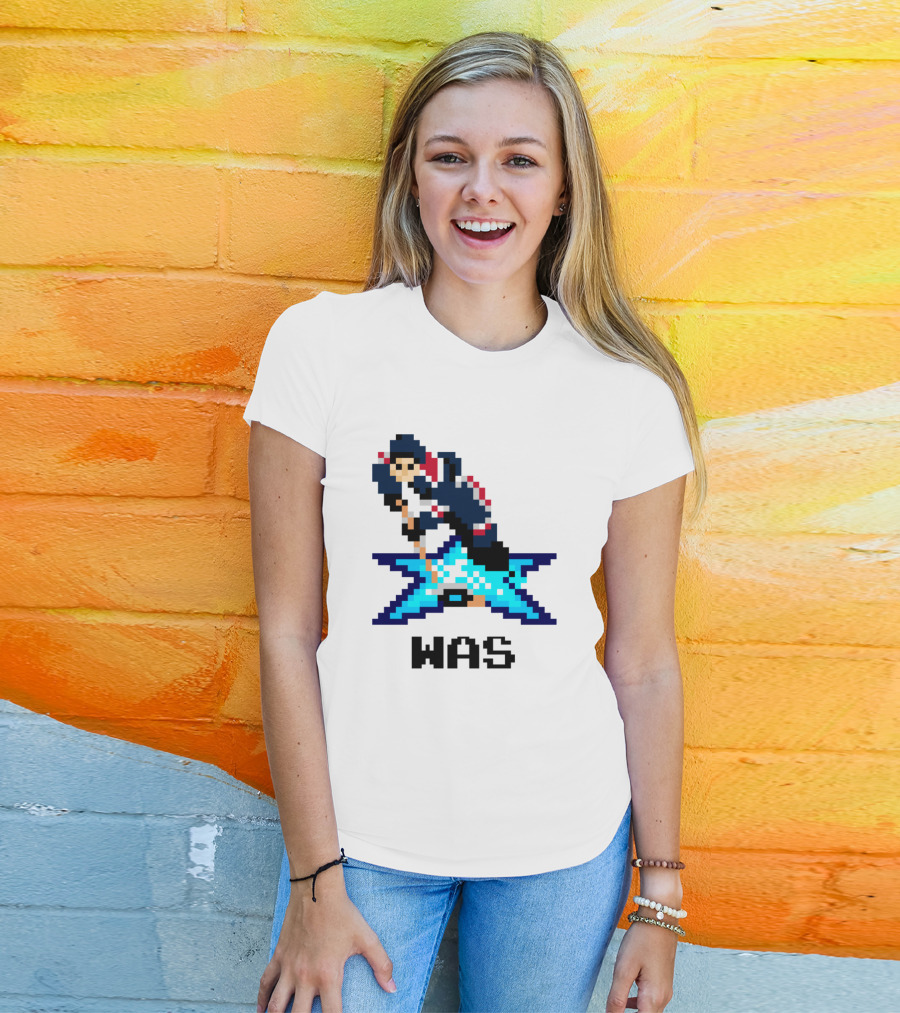 16 Bit Ice Hockey WAS Starburst Pixel T-Shirt
