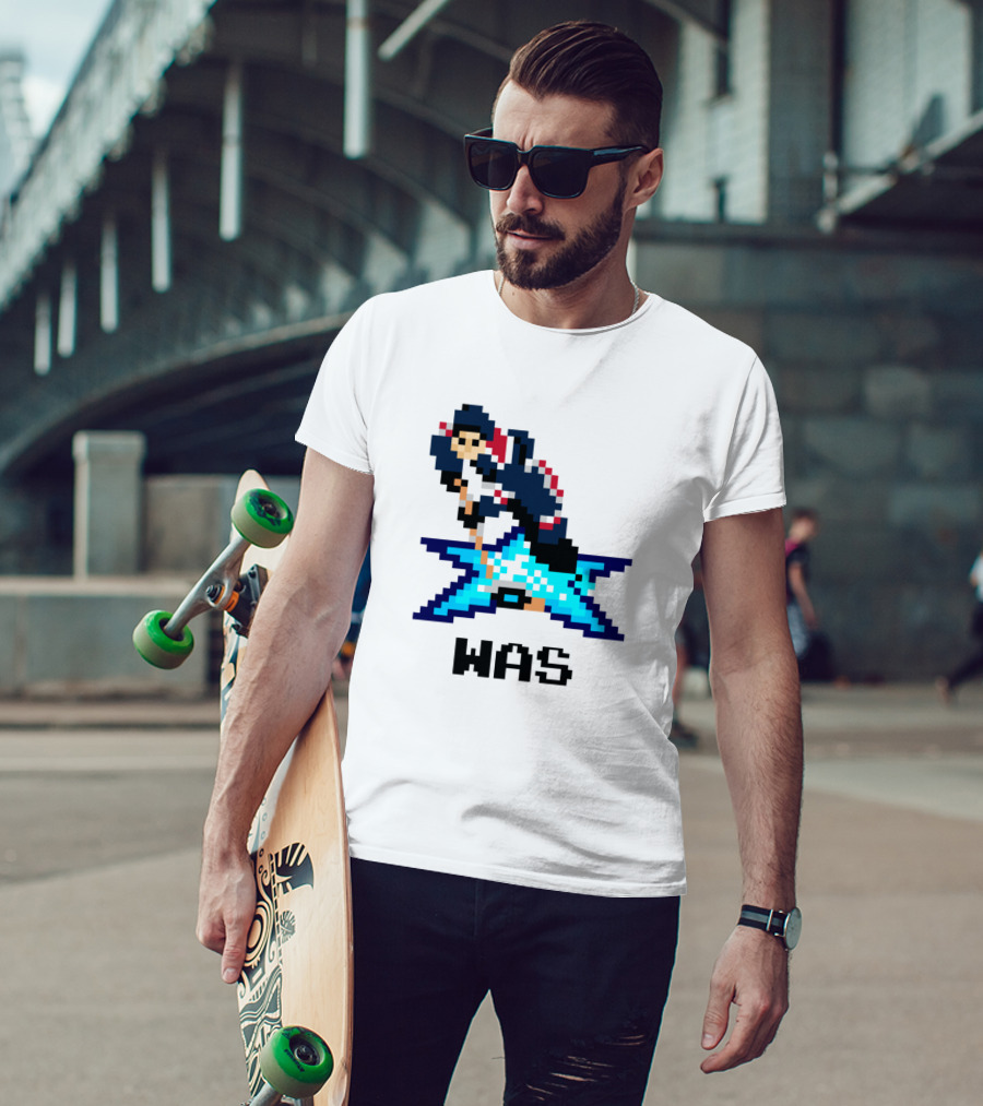 16 Bit Ice Hockey WAS Starburst Pixel T-Shirt