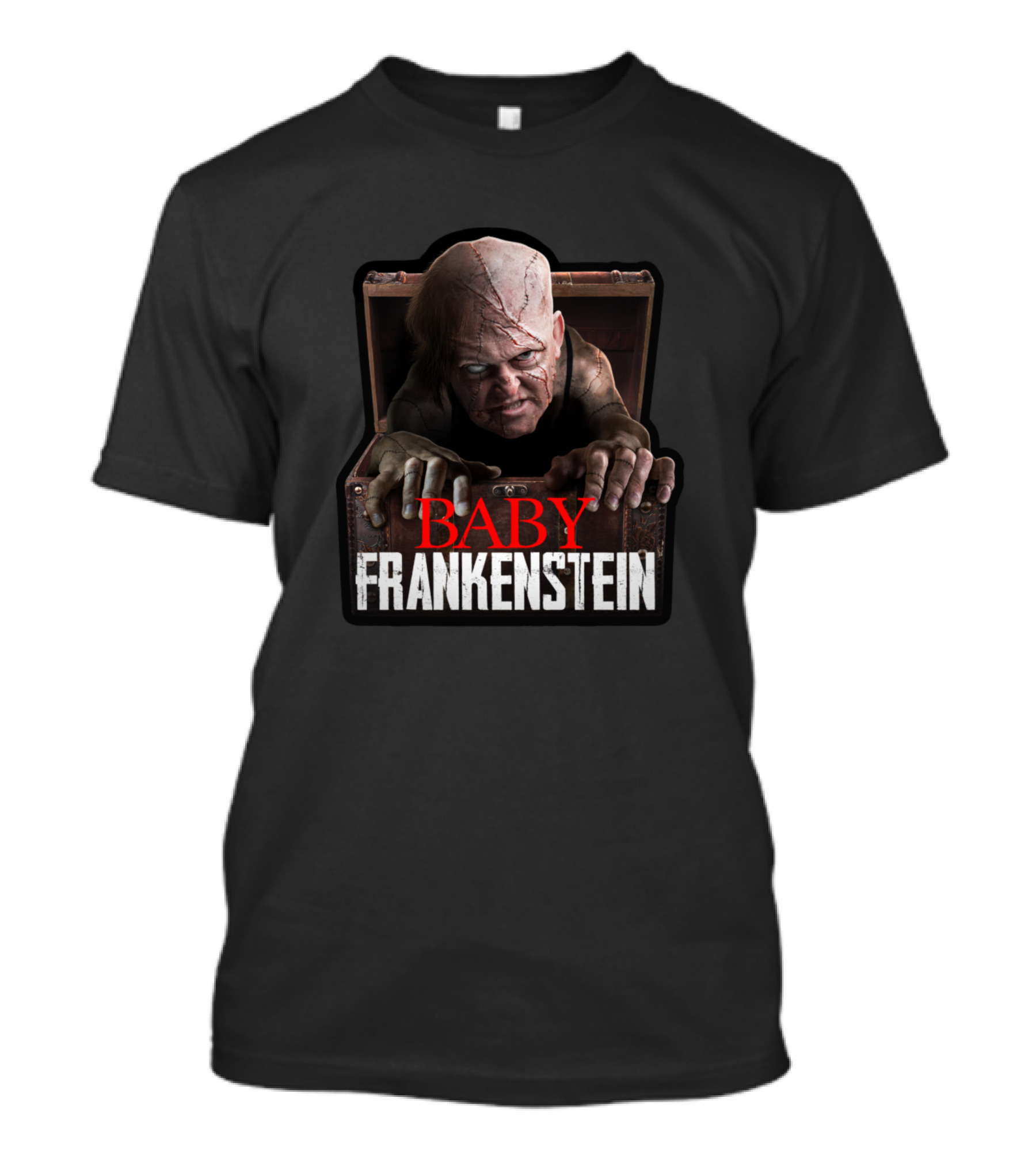 Baby Frankenstein Monster Creeping Out Of Box T-Shirt