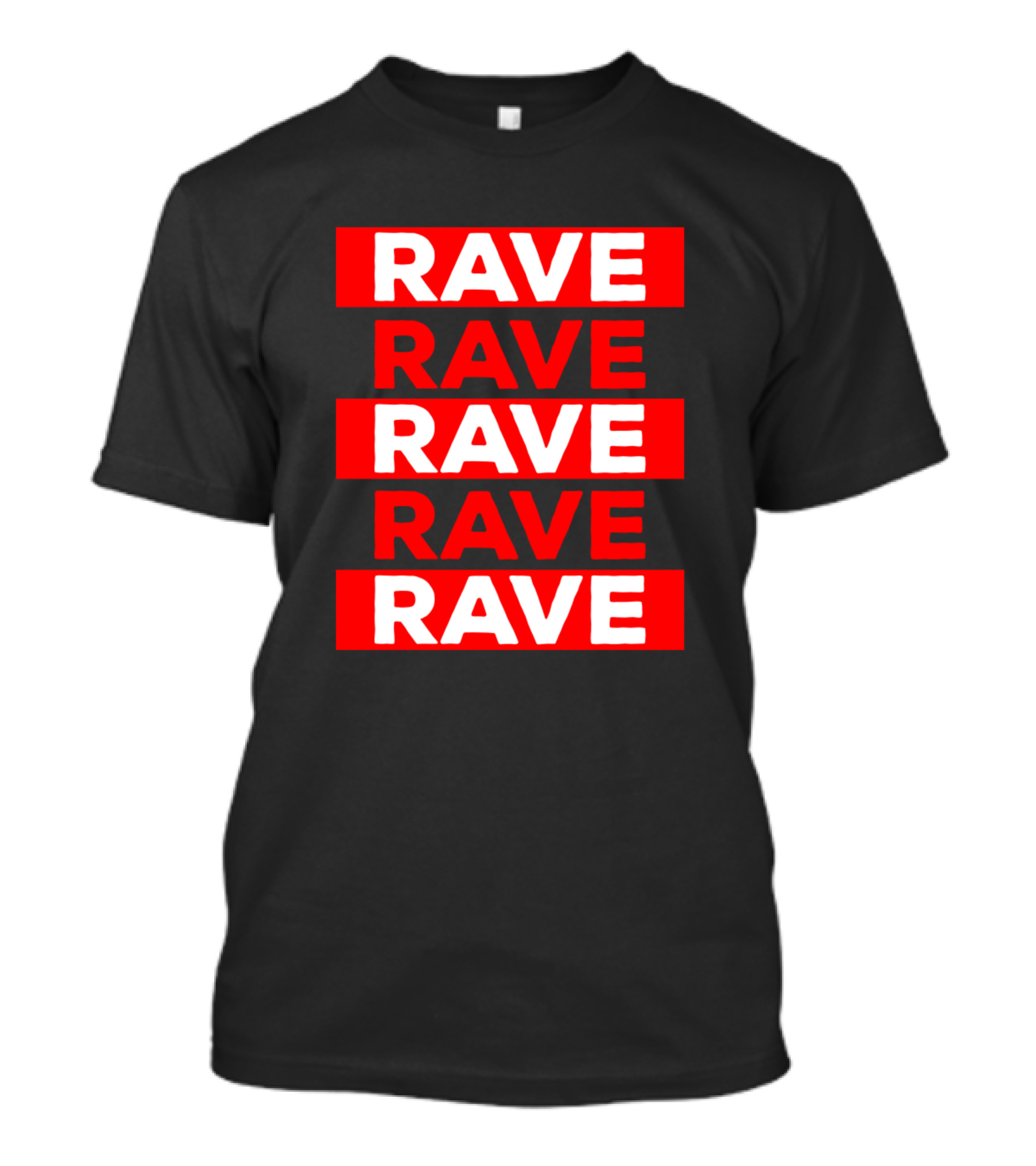 Rave Party Repeated Bold Red Techno Trance Hardstyle T-Shirt
