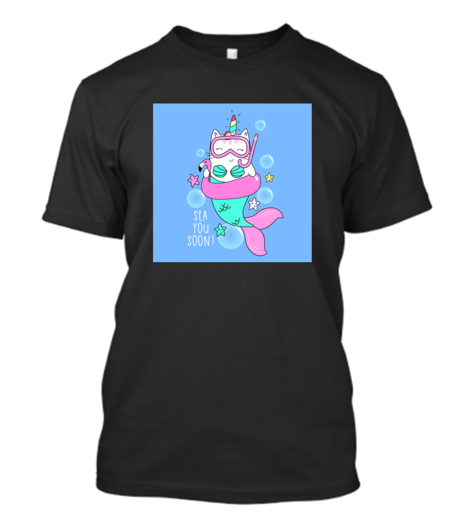 Sea You Soon Cute Mermaid Cat T-Shirt