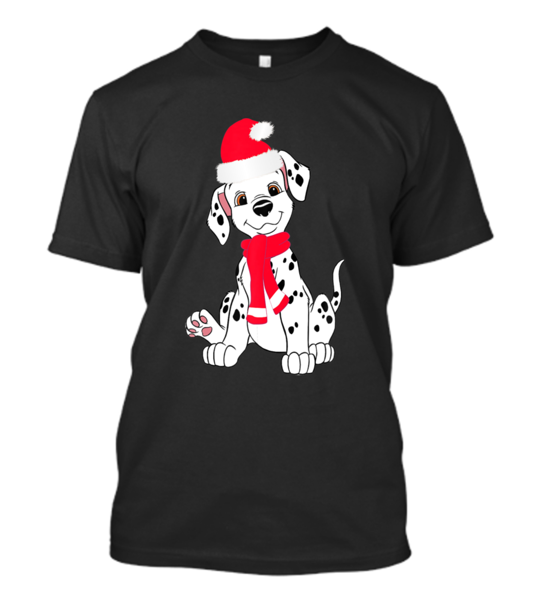 Dalmatian Dog Santa Claus Hat Christmas Dog Lover Chris T-Shirt