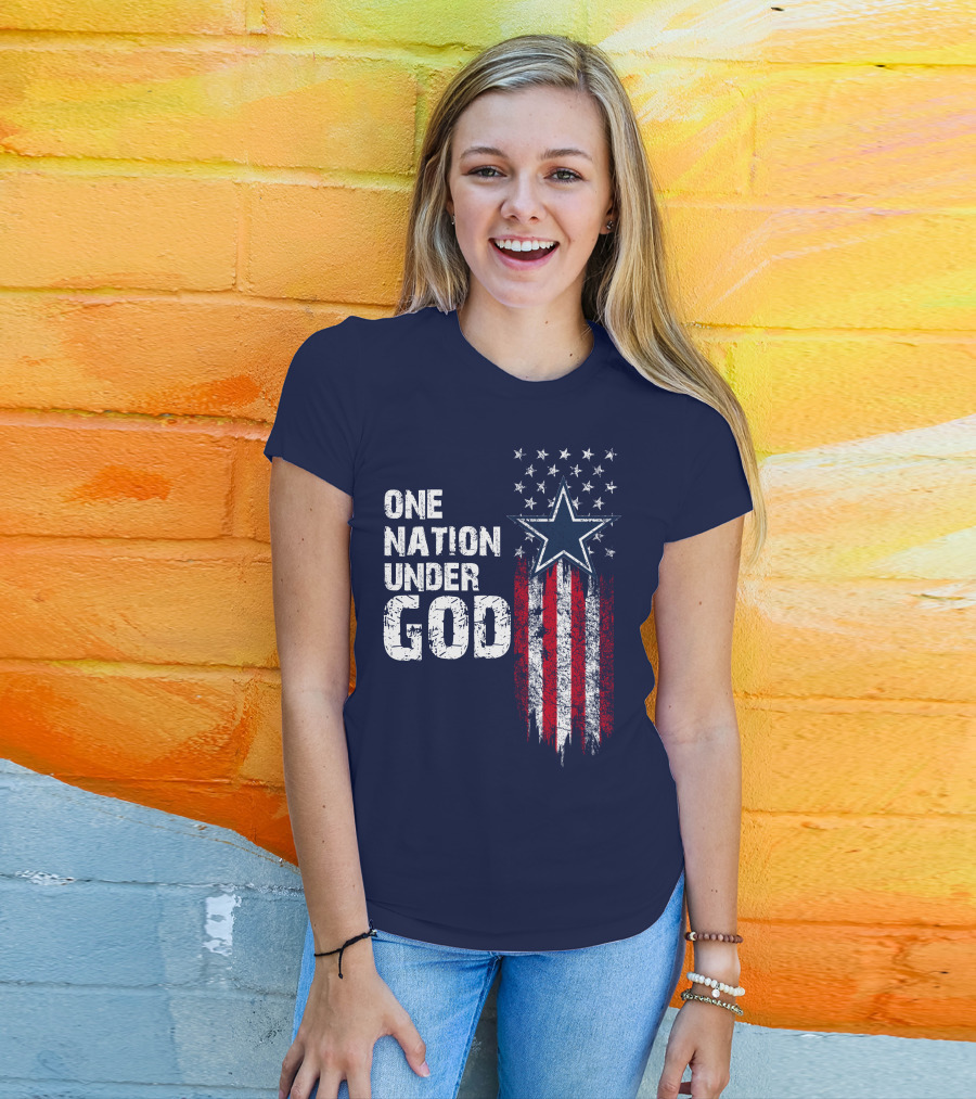 One Nation Under God Dallas Cowboys Star And Stripes T-Shirt