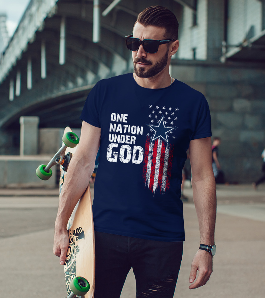 One Nation Under God Dallas Cowboys Star And Stripes T-Shirt
