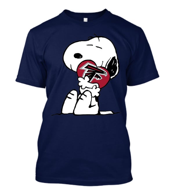 Snoopy Atlanta Falcons Logo Heart Hug T-Shirt