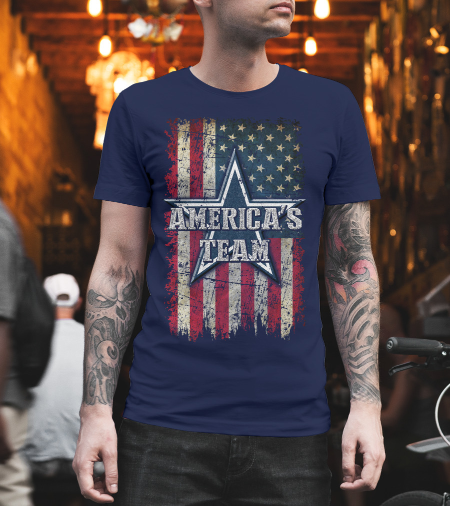America's Team Dallas Cowboys Usa Flag Star T-Shirt