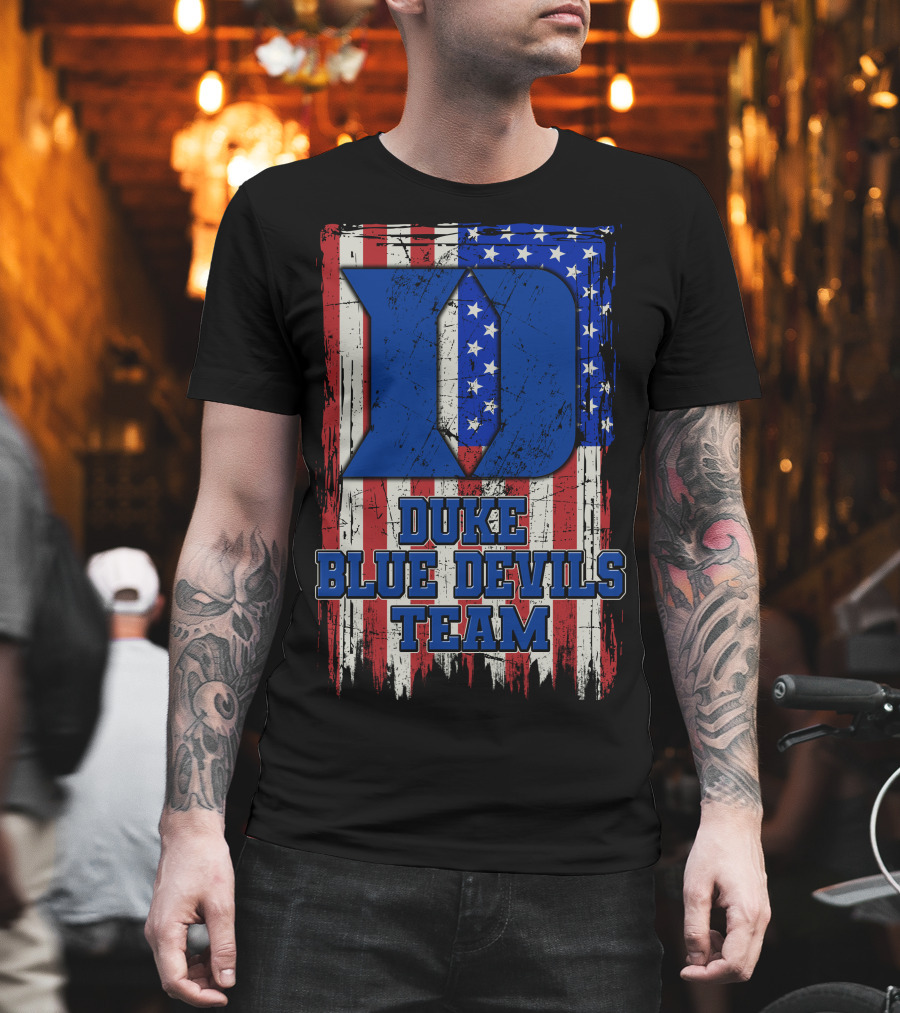 Duke Blue Devils Team Usa Flag D T-Shirt
