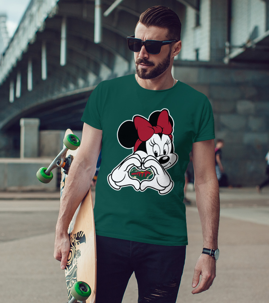 Minnie Heart Minnesota Wild Logo T-Shirt