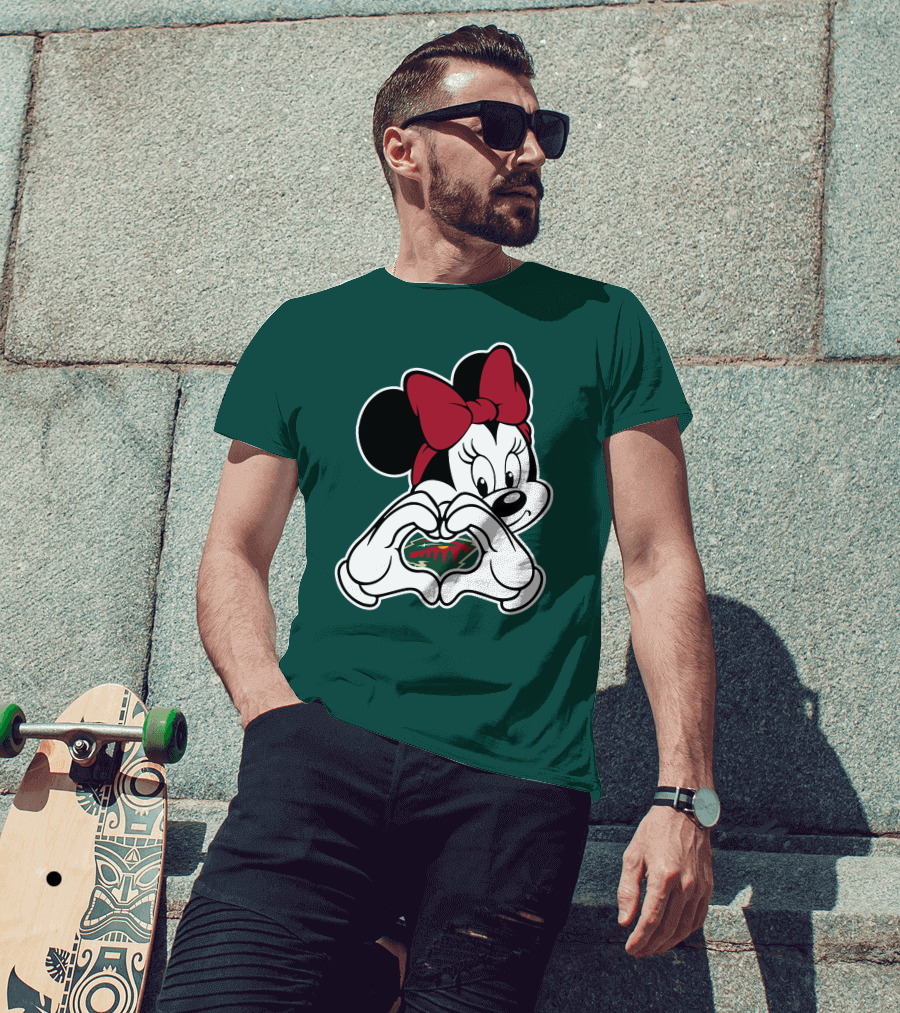 Minnie Heart Minnesota Wild Logo T-Shirt