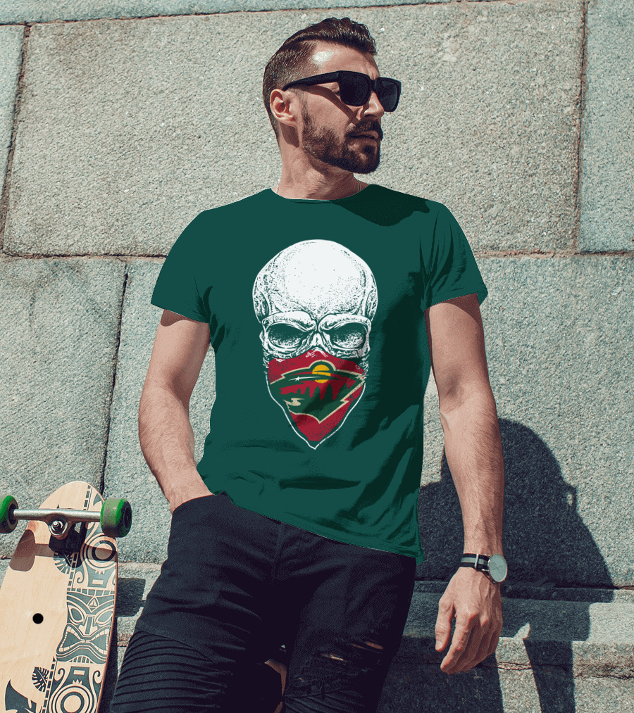 Minnesota Wild Skull Logo Bandana T-Shirt