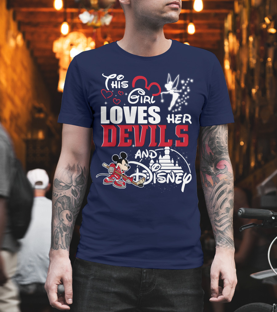 This Girl Loves Her Devils And Disney T-Shirt