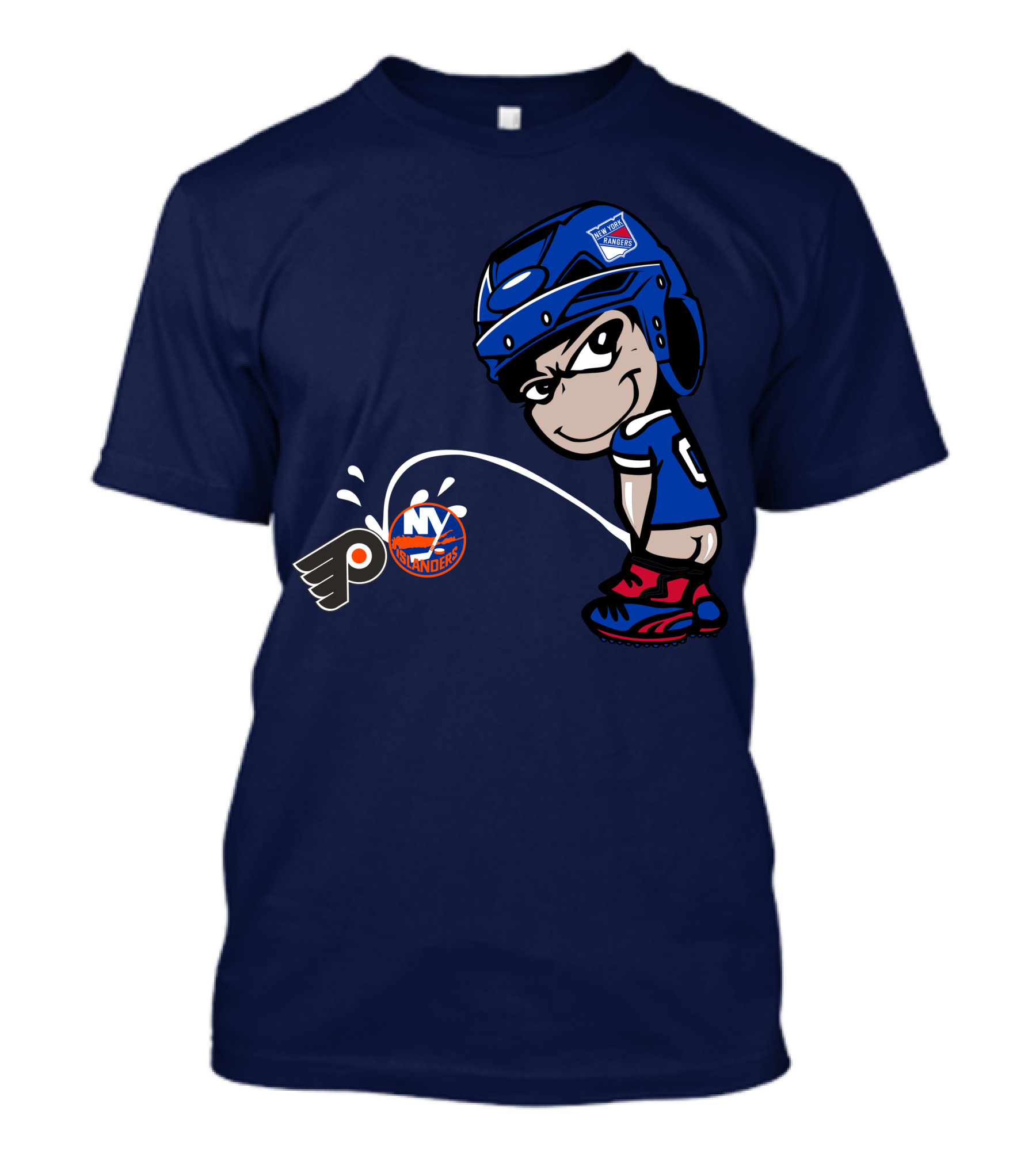 New York Rangers Fan Ny Islanders Philadelphia Flyers Rivalry T-Shirt