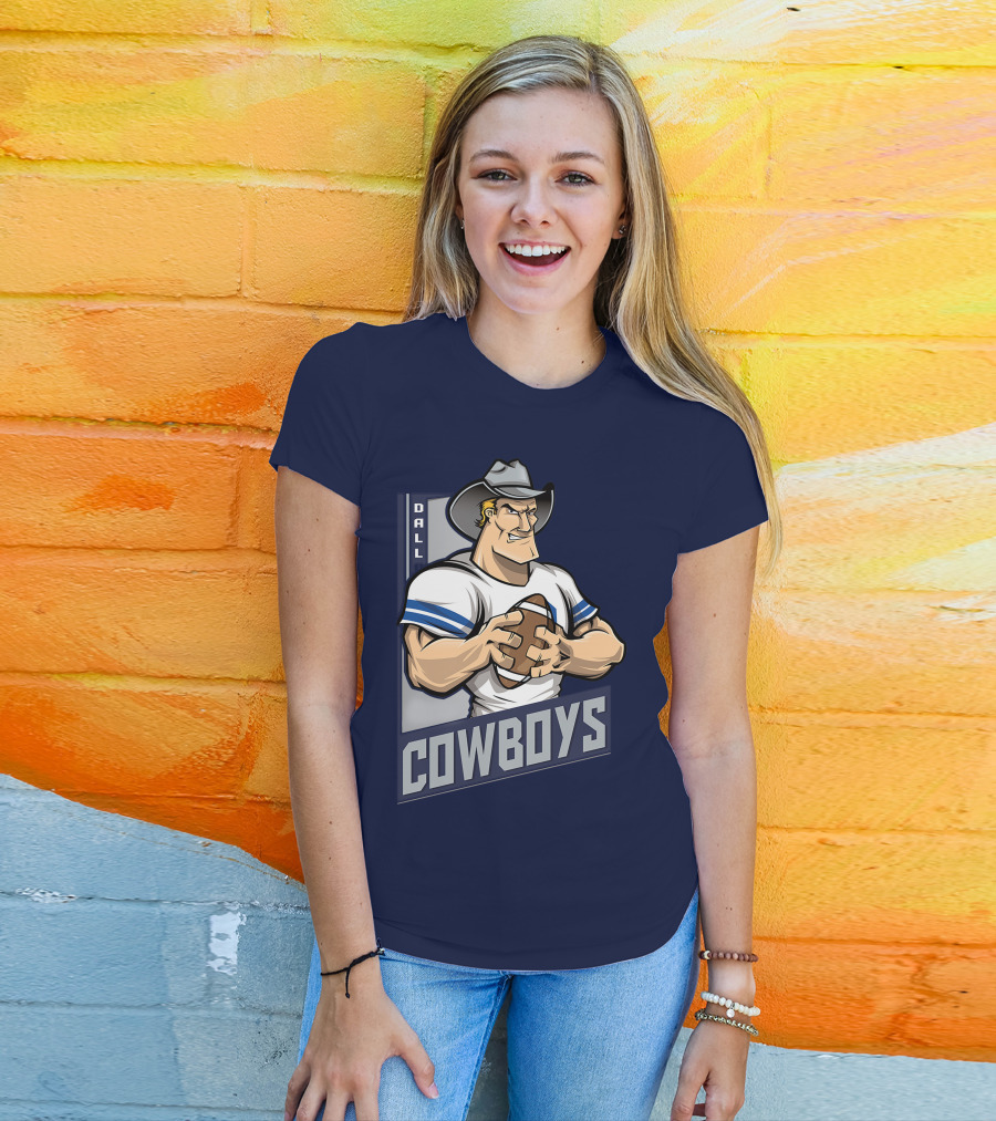 Dallas Cowboys Football Cartoon Character T-Shirt
