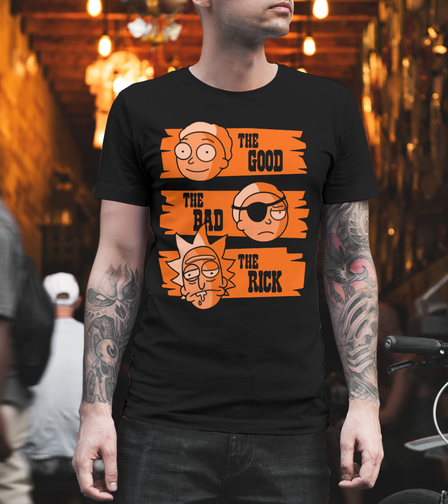 The Good The Bad The Rick Faces Iconic T-Shirt