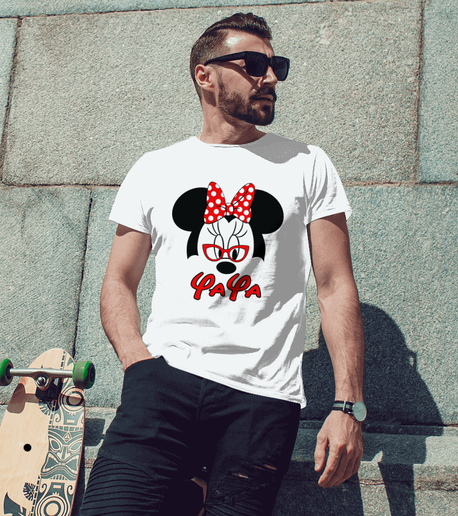 Minnie Yaya Red Polka Dot Bow And Glasses T-Shirt